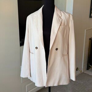 Pink Double-Breasted Blazer | Minimalist Tailored Jacket | Neutral